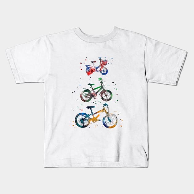 Kids' bikes Kids T-Shirt by RosaliArt